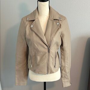 Abercrombie & Fitch Taupe Vegan Leather Jacket